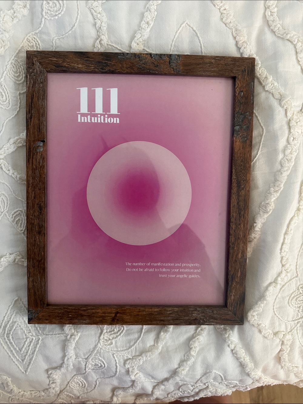 Pink Wall Art in Rustic Brown Frame